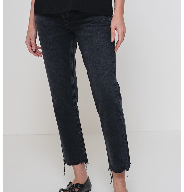 Дънки Mom с незавършени краища - Избеляло черно AGOLDE