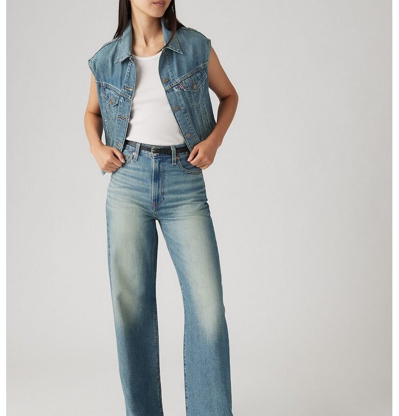 Дънки Ribcage с широк крачол - Светлосин Levis