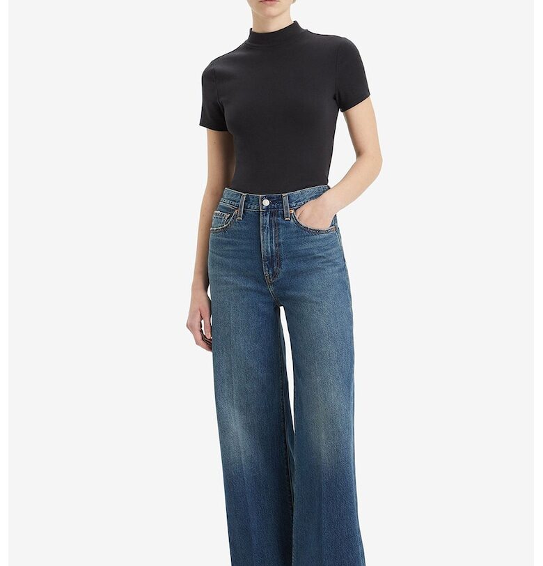 Дънки Ribcage с широк крачол - Тъмносин Levis