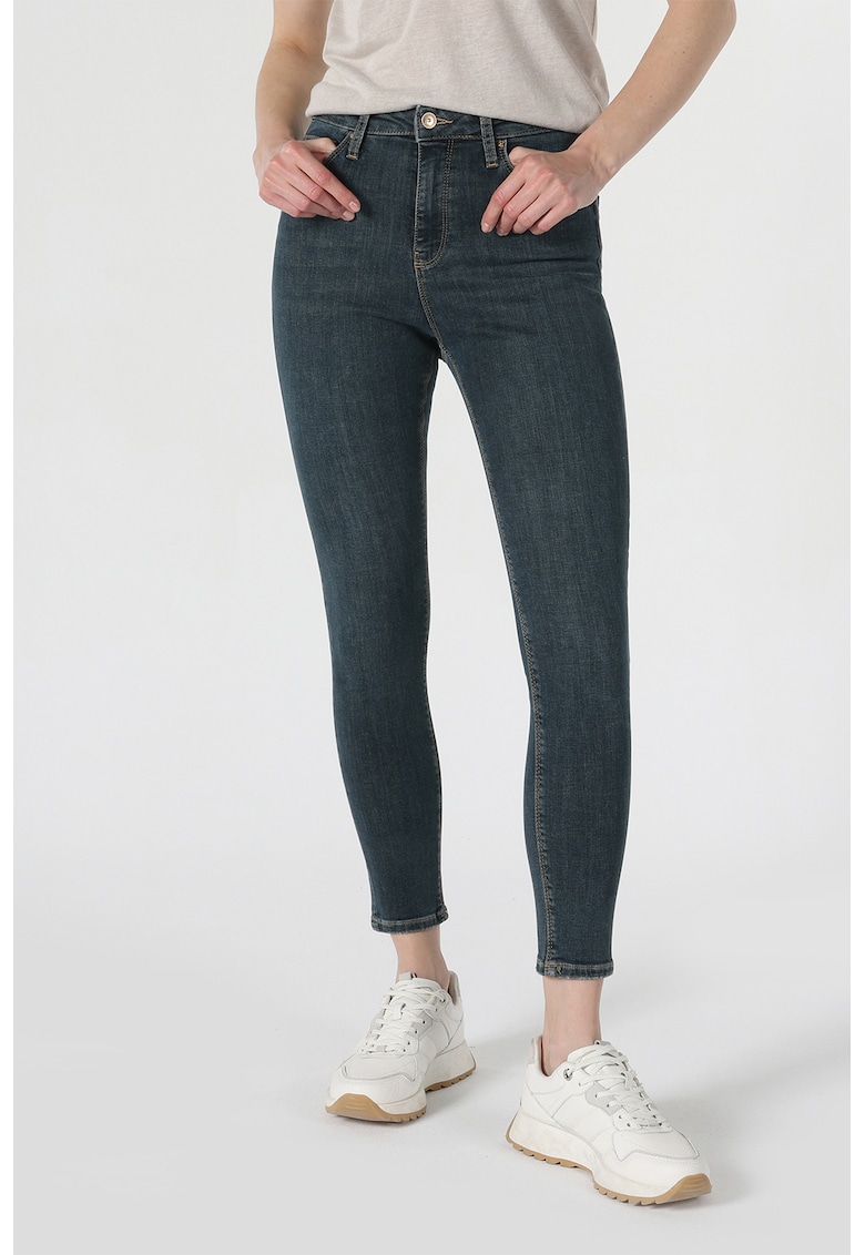 Дънки над глезена с висока талия - Прашно синьо COLINS