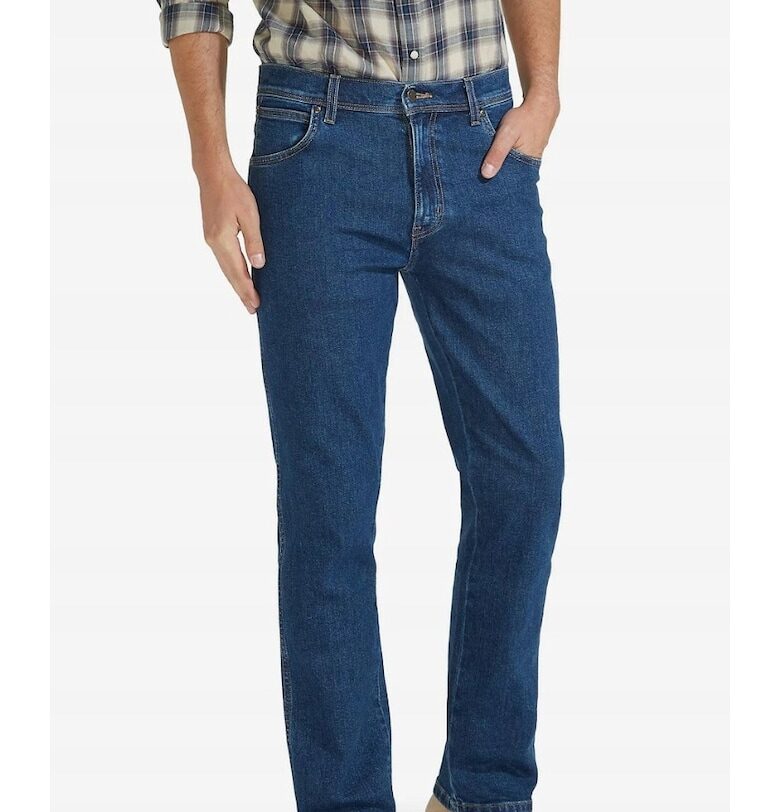 Дънки  памук/еластан - стандартна кройка - син - Син Wrangler