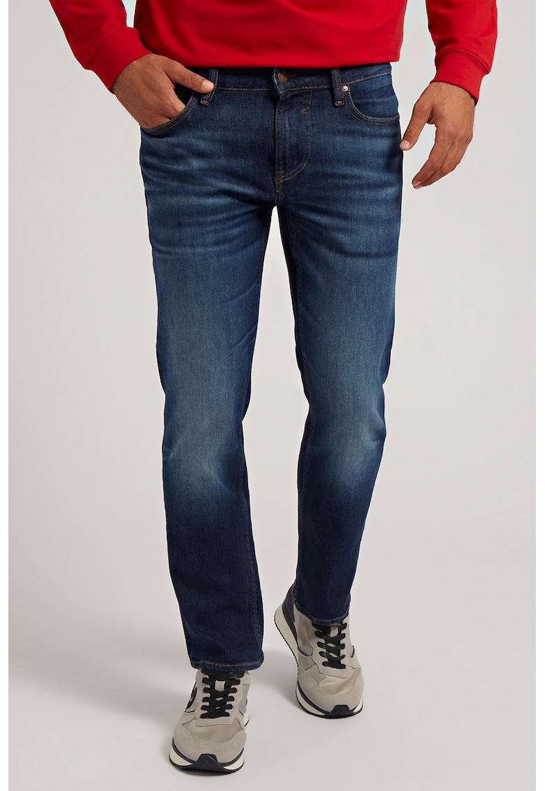 Дънки по тялото Angeles - Тъмносин/Мръснобял GUESS