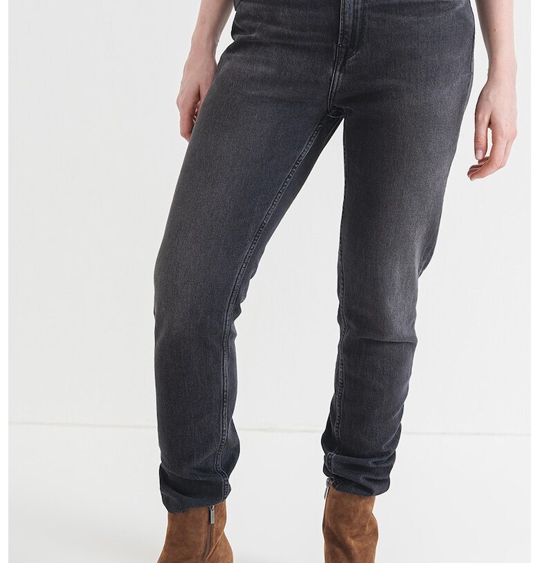 Дънки с висока талия - Избеляло черно Pepe Jeans London