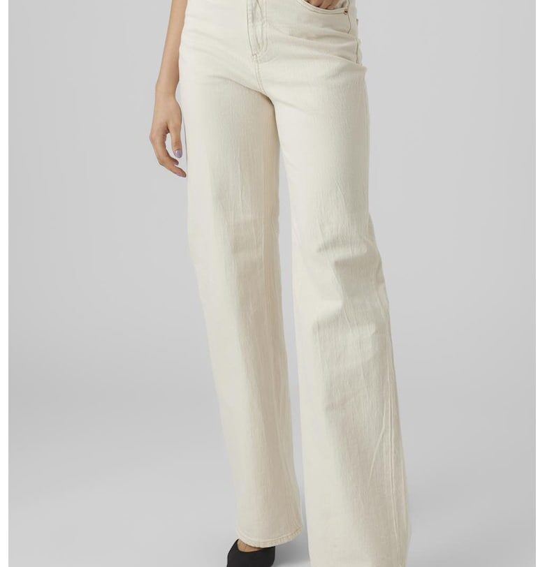 Дънки с висока талия и широк крачол - Крем Vero Moda