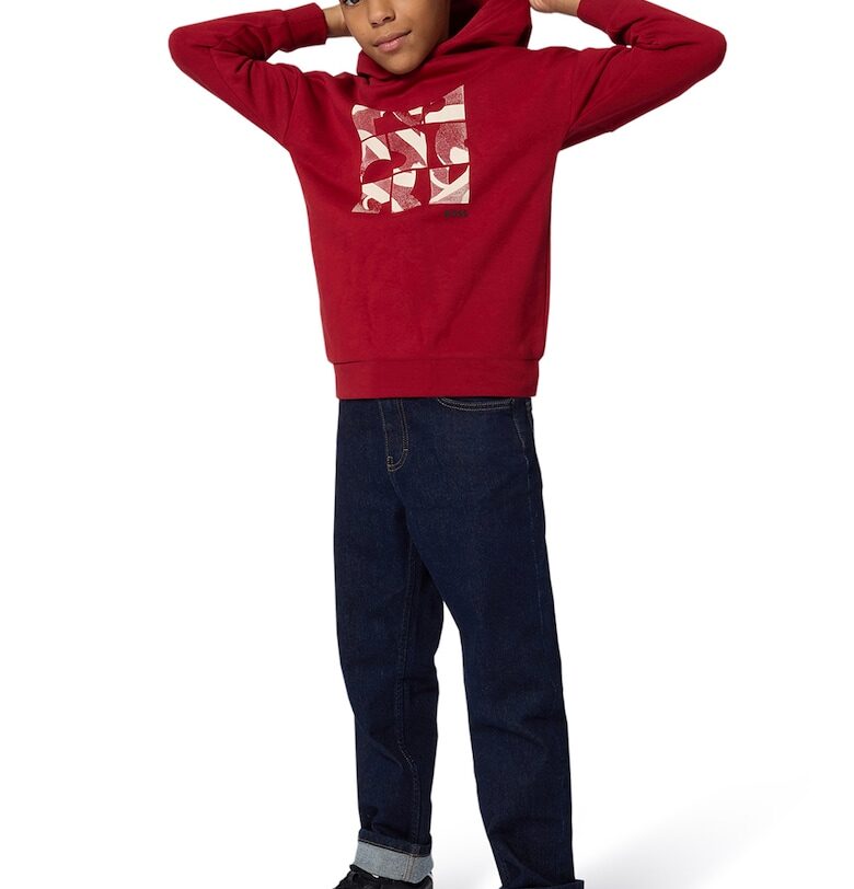 Дънки с контрастни шевове - Тъмносин BOSS Kidswear