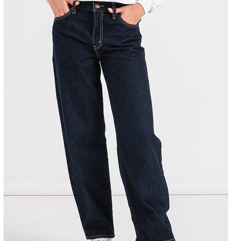 Дънки с лен с широк крачол - Тъмносин Levis