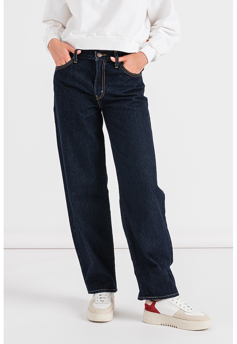 Дънки с лен с широк крачол - Тъмносин Levis