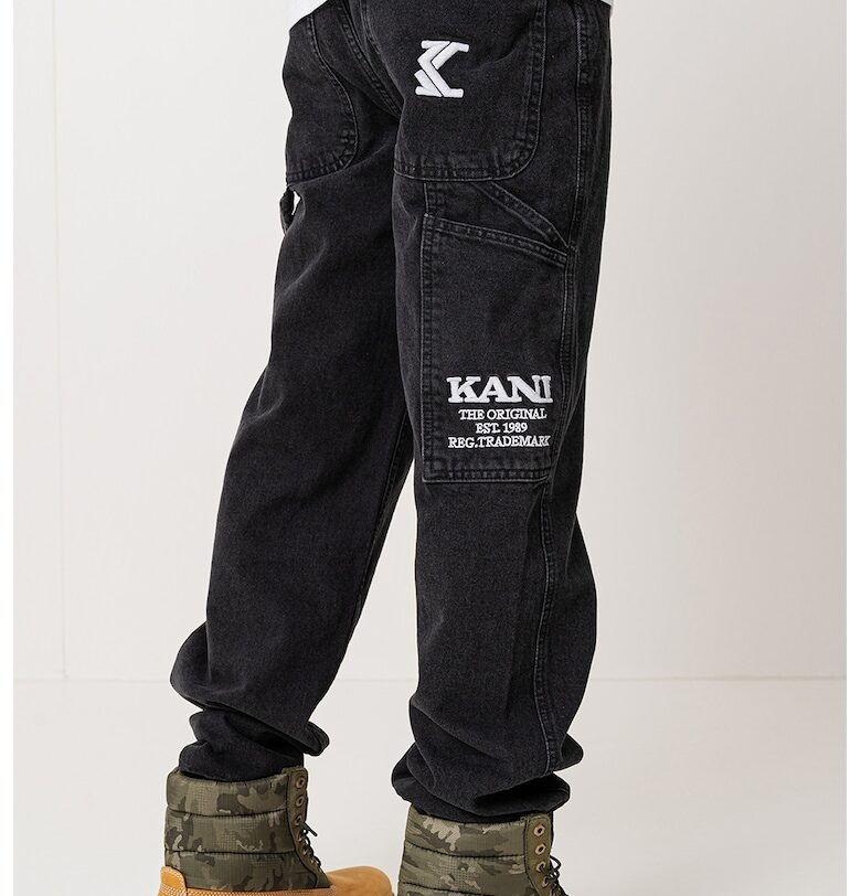 Дънки с лого - Бял/Черен Karl Kani