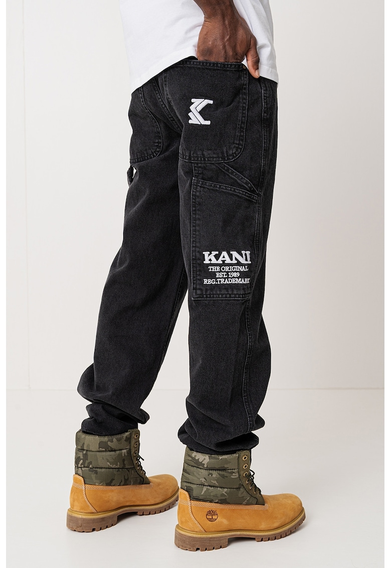 Дънки с лого - Бял/Черен Karl Kani