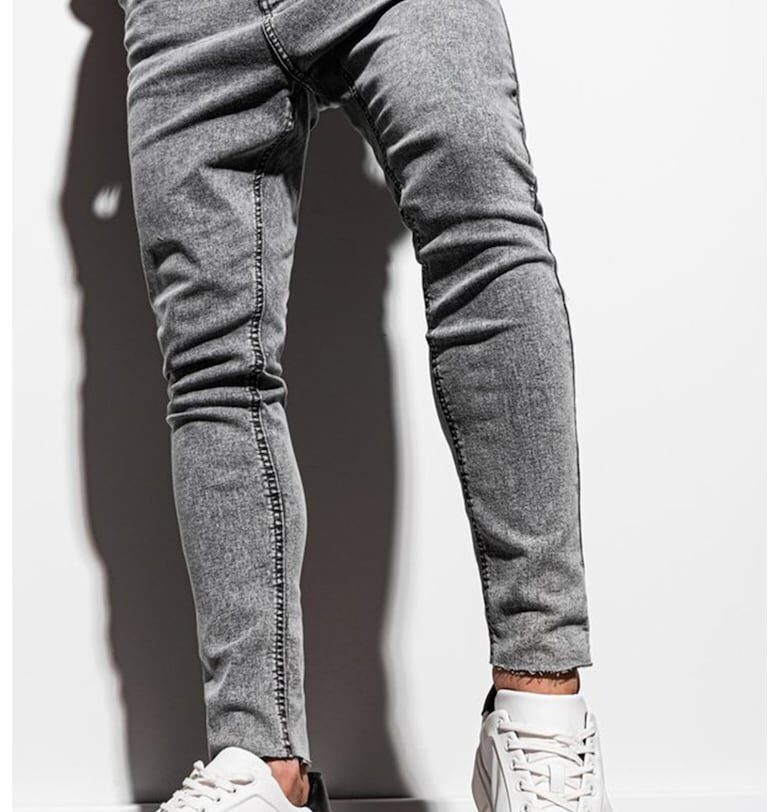 Дънки с незавършени краища - Сив меланж OMBRE