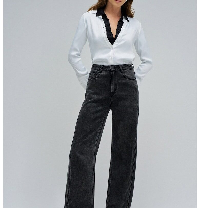 Дънки с цепки встрани - Избеляло черно Salsa Jeans