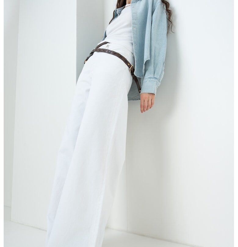 Дънки с широк крачол - Мръснобял AGOLDE