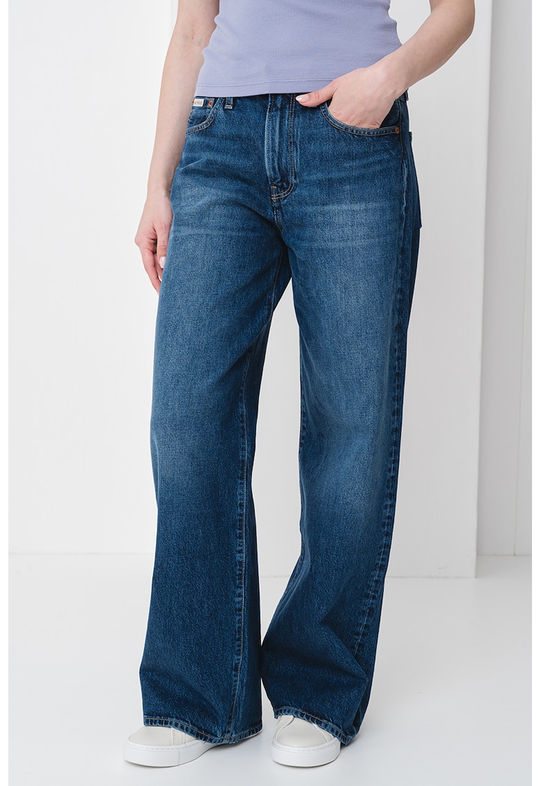 Дънки с широк крачол - Тъмносин CALVIN KLEIN JEANS