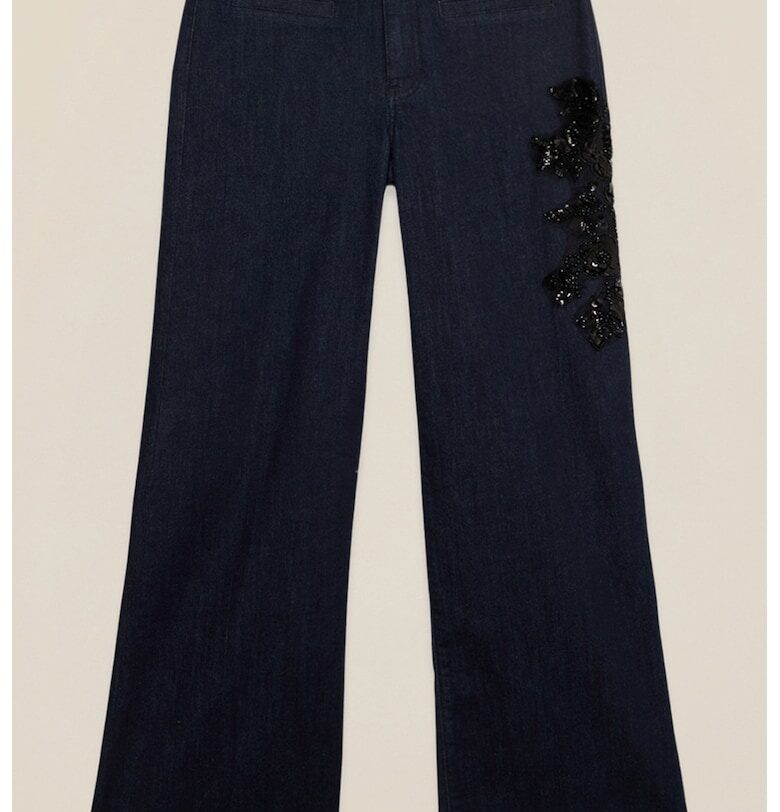 Дънки с широк крачол - Ултрамарин синьо Oltre