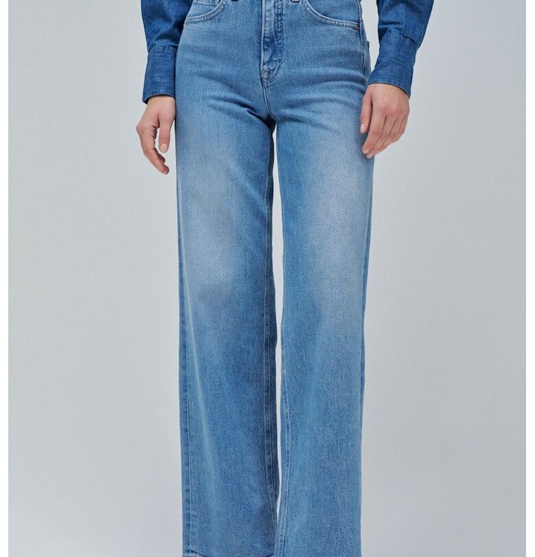 Дънки с широк крачол и висока талия - Пастелносин Salsa Jeans