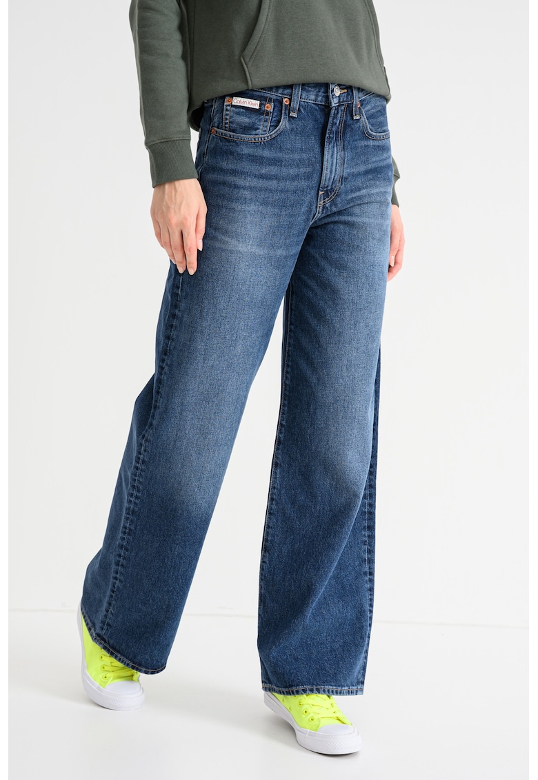Дънки с широк крачол и висока талия - Тъмносин CALVIN KLEIN JEANS