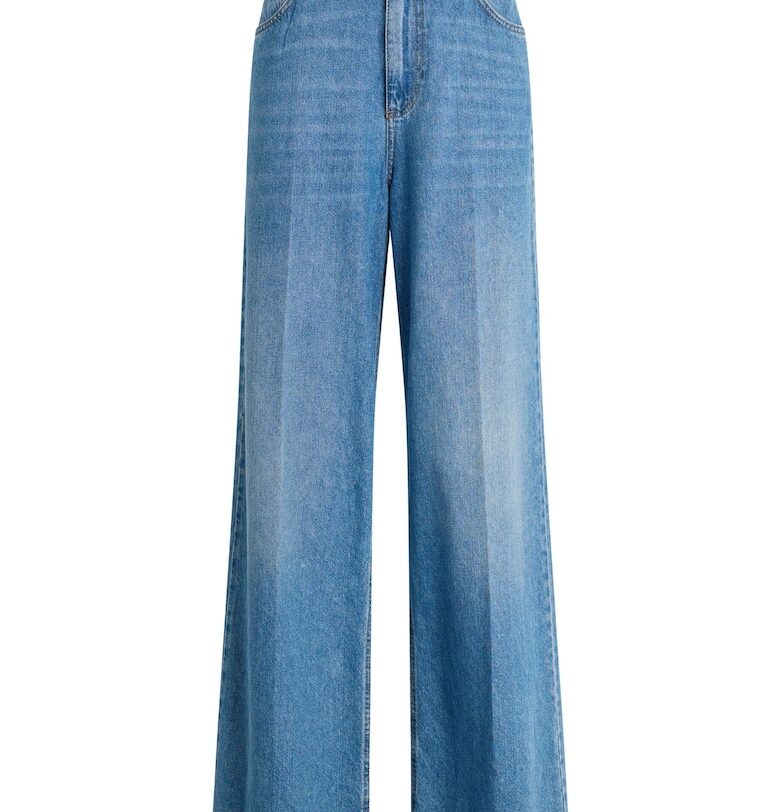 Дънки с широк крачол и джобове с плетена дантела - Тъмносин Liu Jo