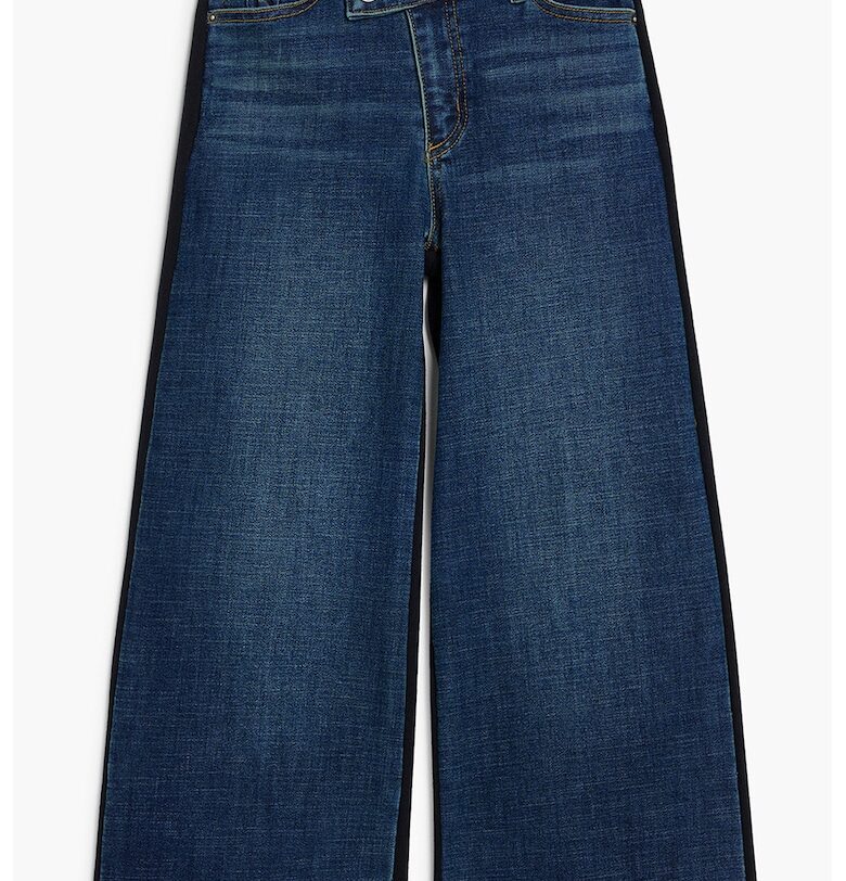 Дънки с широк крачол и захабен ефект - Черен/Тъмносин DESIGUAL