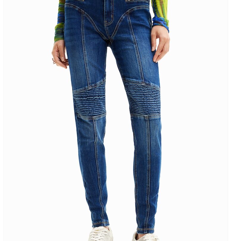 Дънки слим със захабен ефект - Тъмносин DESIGUAL