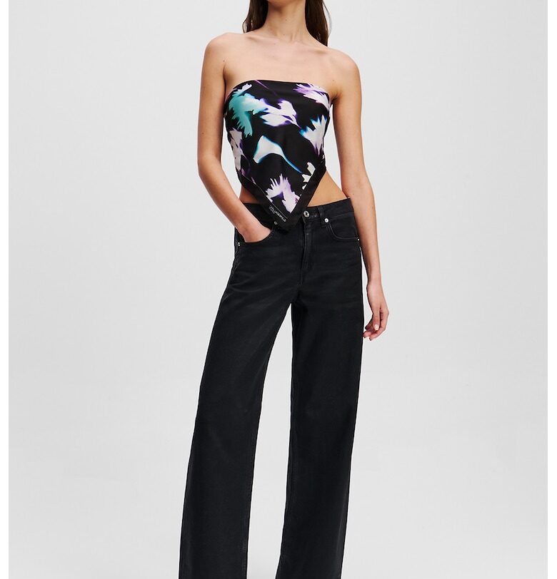 Дънки със свободна кройка - Черен KARL LAGERFELD JEANS