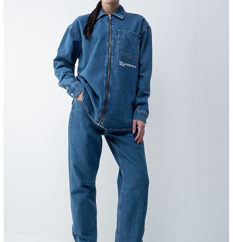 Дънки със стандартна кройка - Син меланж KARL LAGERFELD JEANS