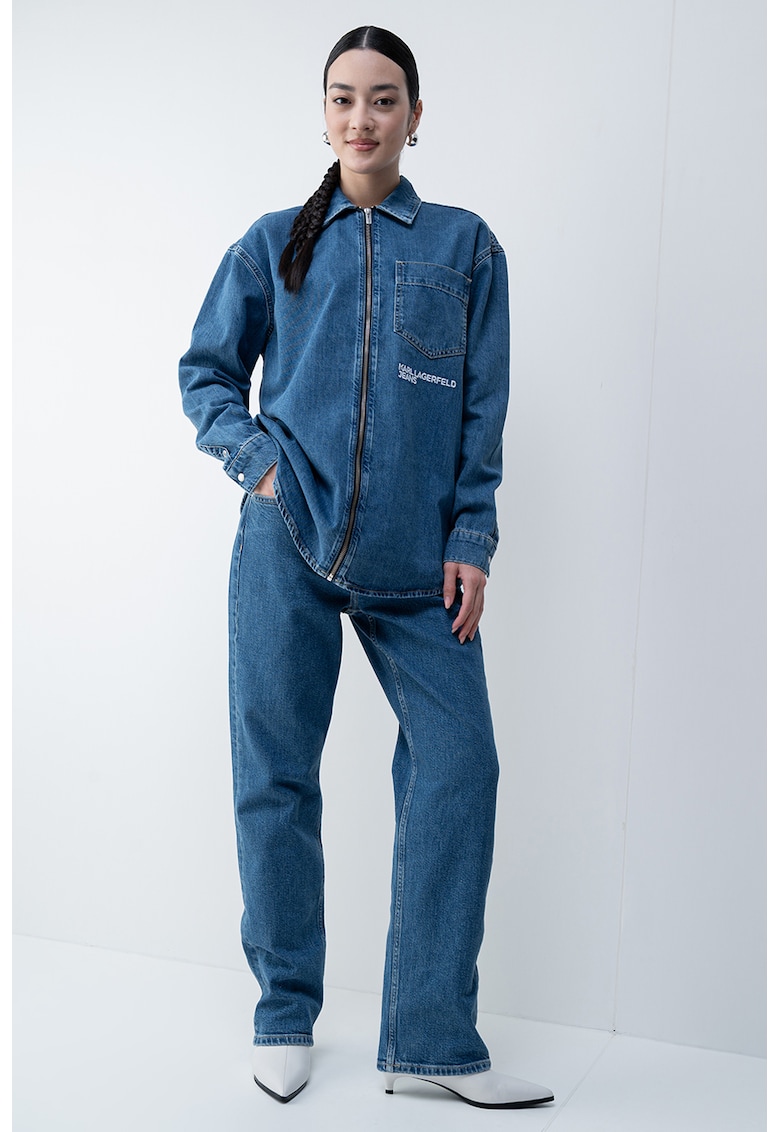 Дънки със стандартна кройка - Син меланж KARL LAGERFELD JEANS