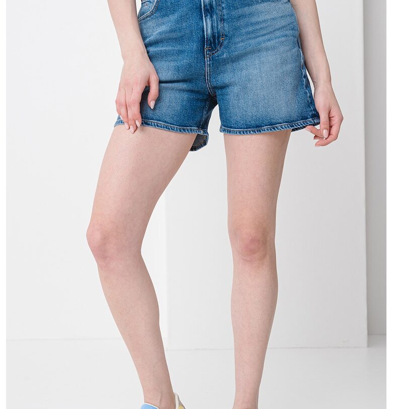 Дънков къс панталон с висока талия - Тъмносин Tommy Jeans