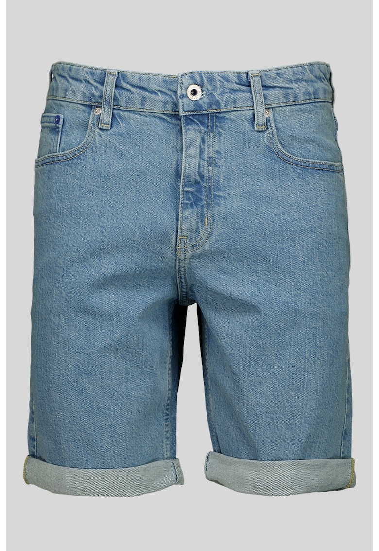 Дънков къс панталон с ниска талия - Прашно синьо KARL LAGERFELD JEANS