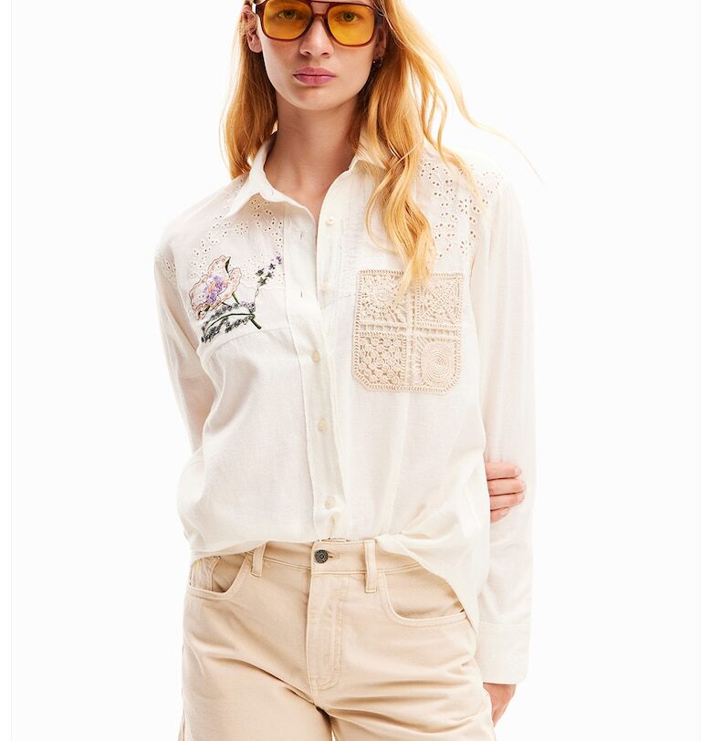 Дънков къс панталон със средна талия - Светло бежово DESIGUAL