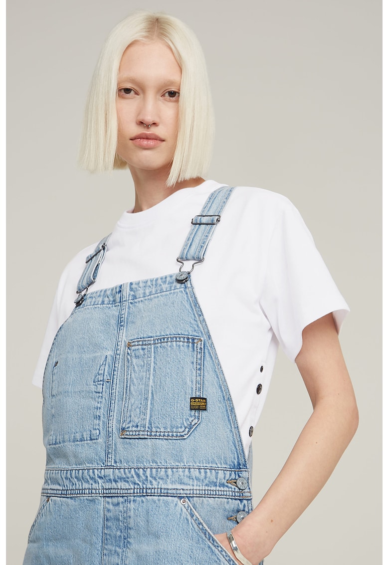 Дънков сукман с цепка отпред - Светлосин меланж G-STAR