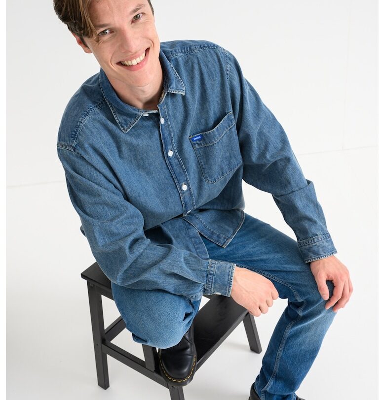 Дънкова риза с джоб - Син HUGO