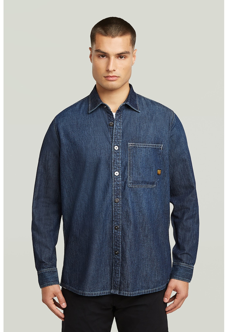 Дънкова риза с джоб на гърдите - Тъмносин G-STAR