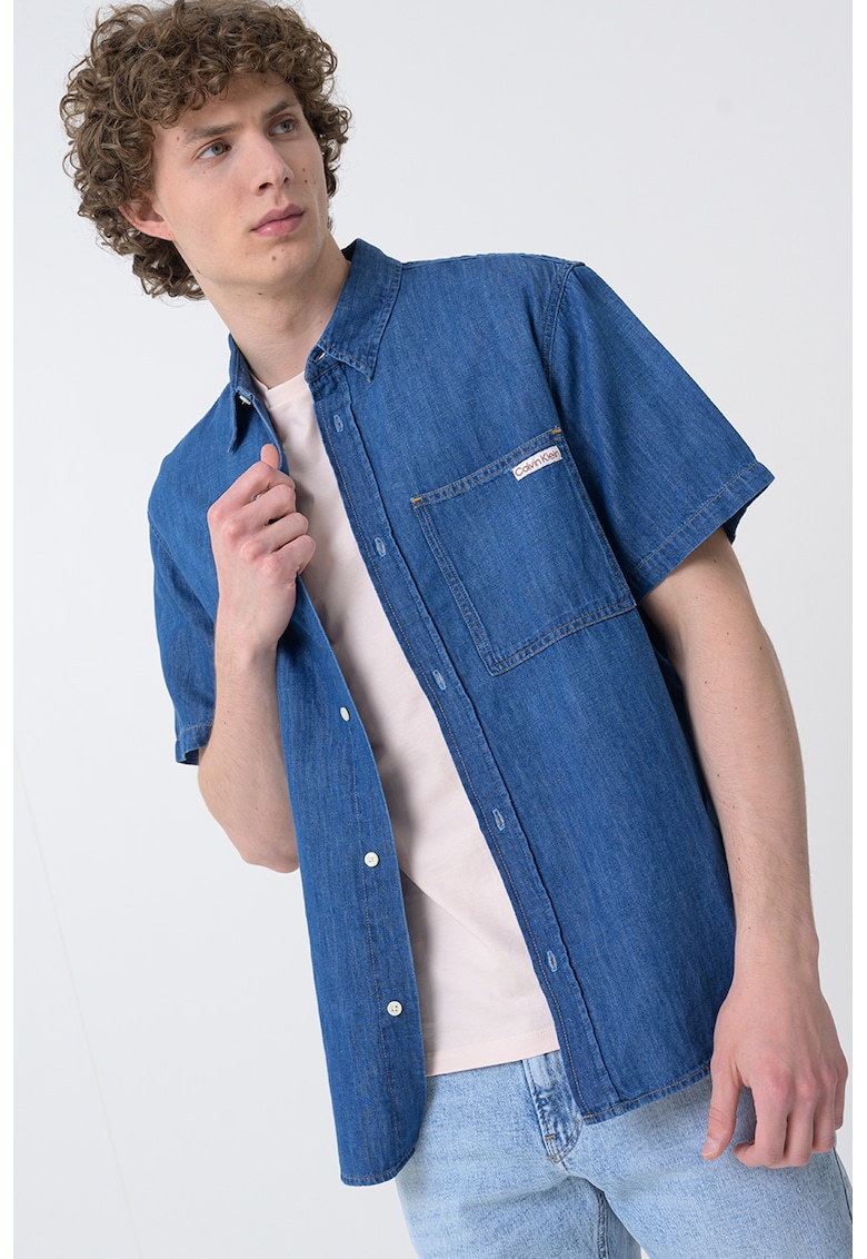 Дънкова риза с къси ръкави CALVIN KLEIN JEANS