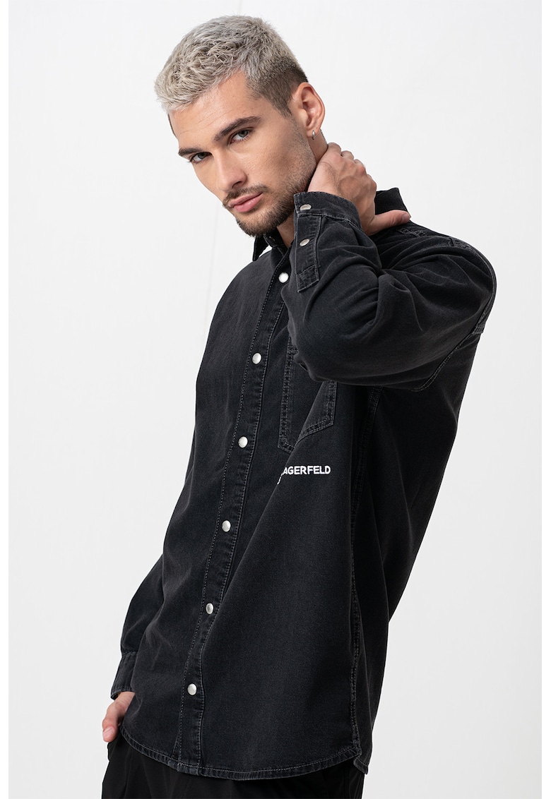 Дънкова риза с лого - Черен KARL LAGERFELD JEANS