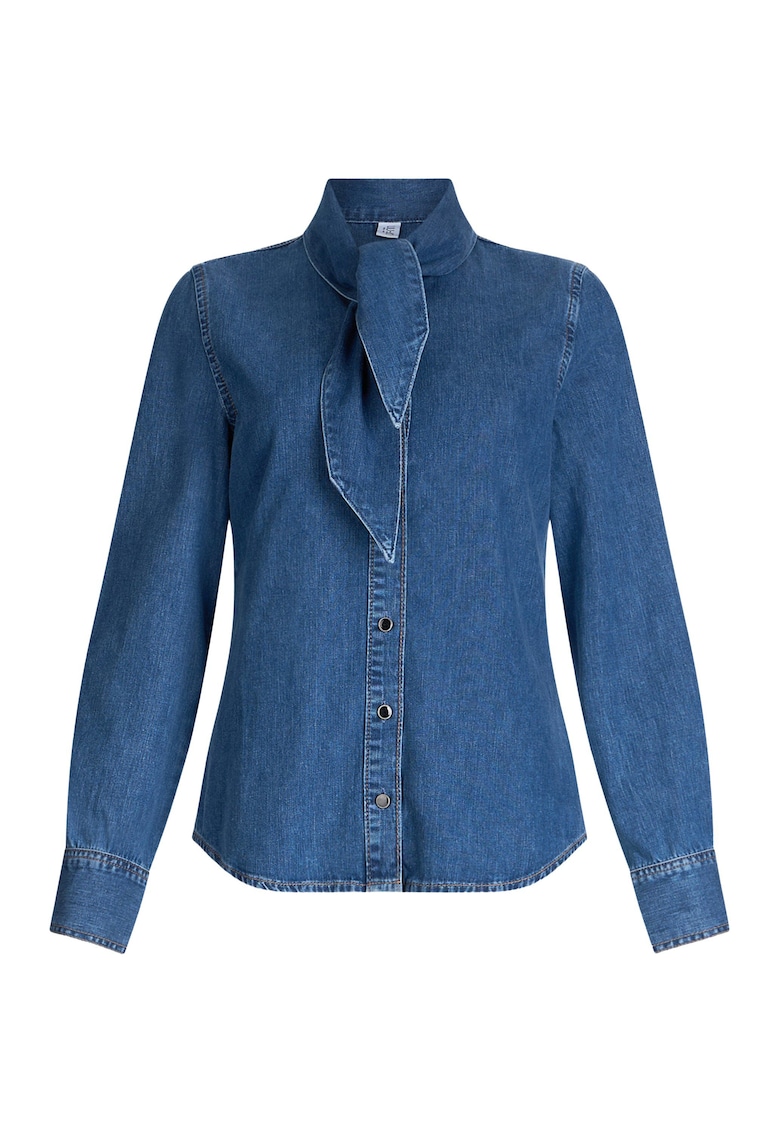 Дънкова риза с яка-панделка - Светлосин Liu Jo