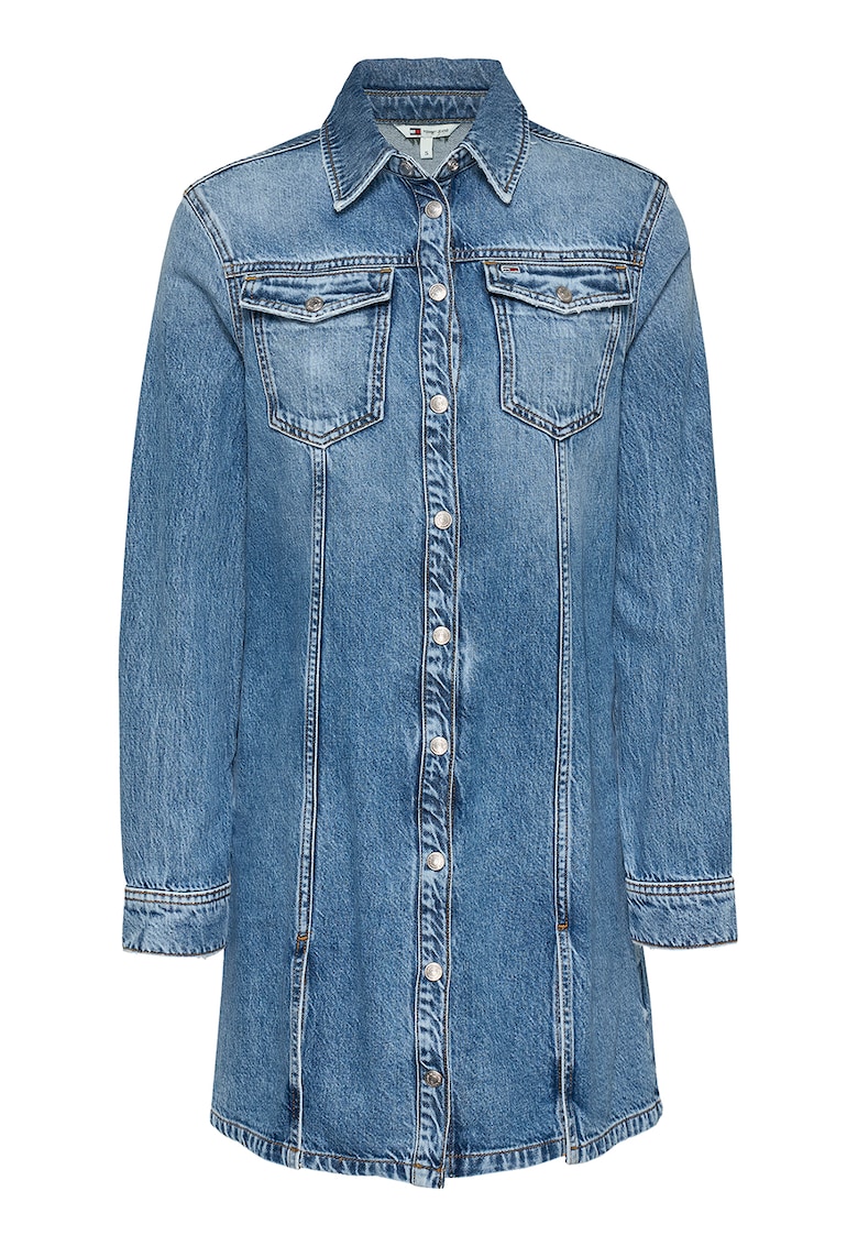 Дънкова рокля с дълги ръкави - Син Tommy Jeans