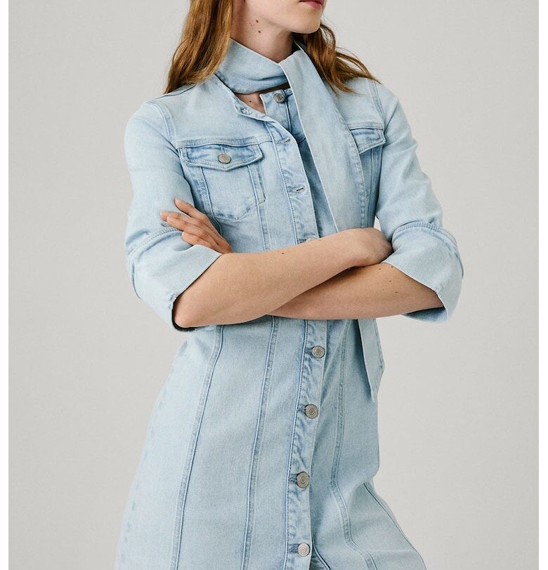 Дънкова рокля с копчета - Светлосин Pepe Jeans London