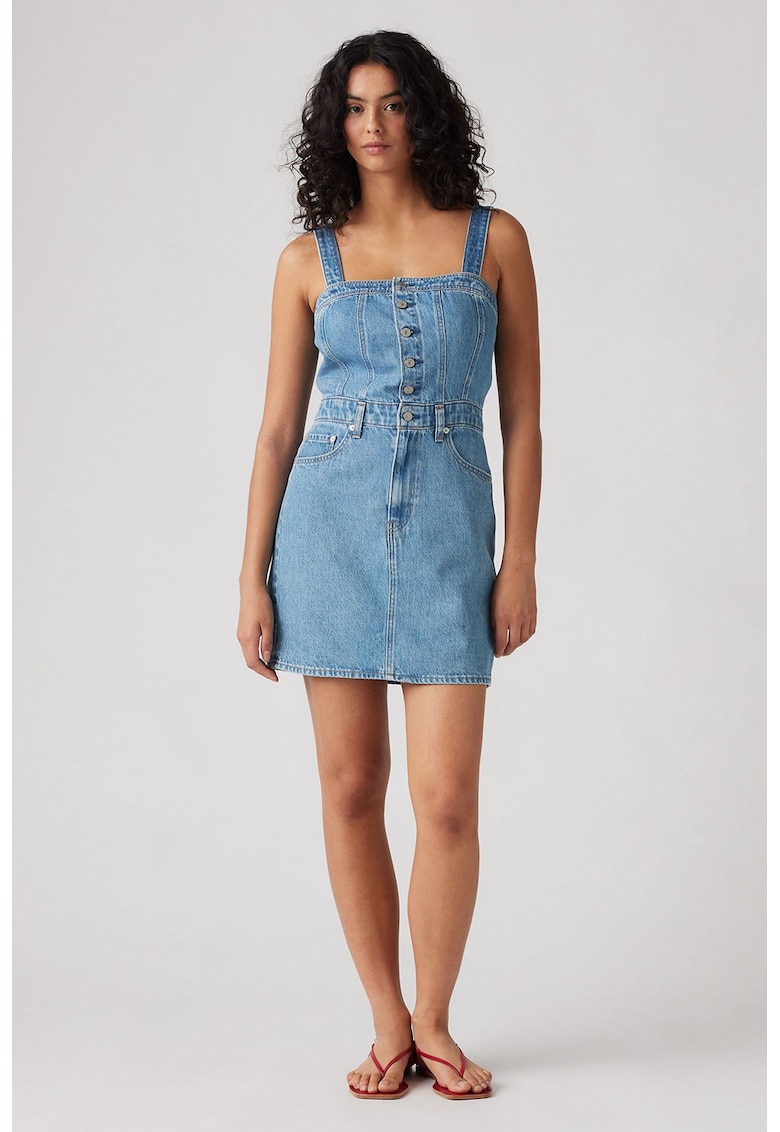 Дънкова рокля с копчета - Син Levis