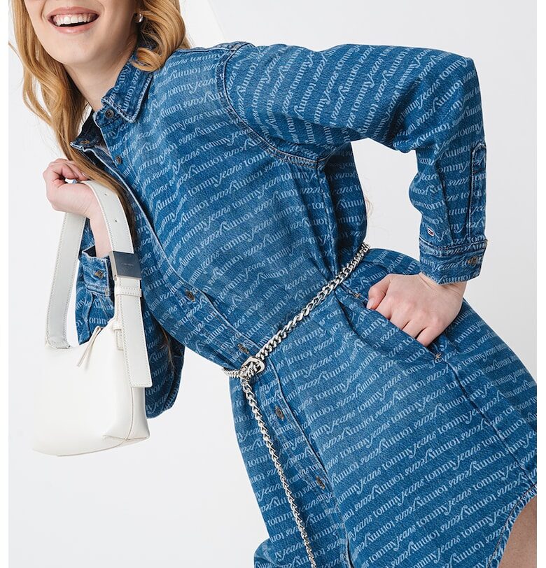 Дънкова рокля тип риза - Тъмносин Tommy Jeans