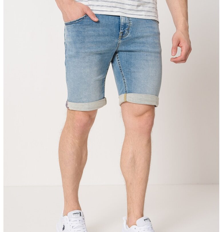 Дънкови бермуди - Светлосин меланж Mustang