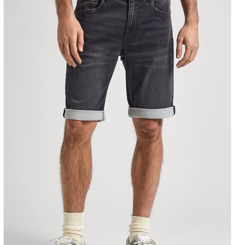 Дънкови бермуди с 5 джоба - Антрацитно сиво Pepe Jeans London