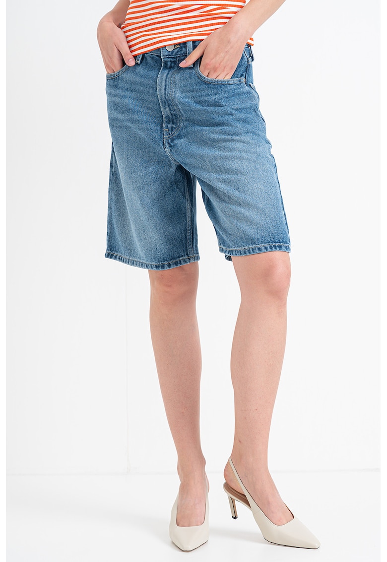 Дънкови бермуди с висока талия - Светлосин Tommy Hilfiger