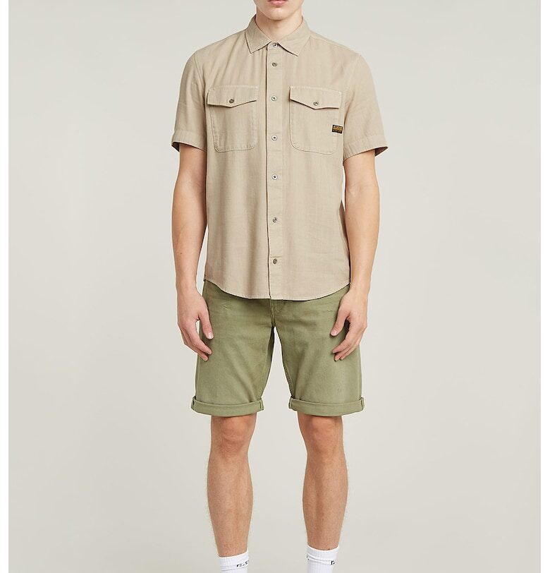 Дънкови бермуди със средна талия - Зелени аспержи G-STAR