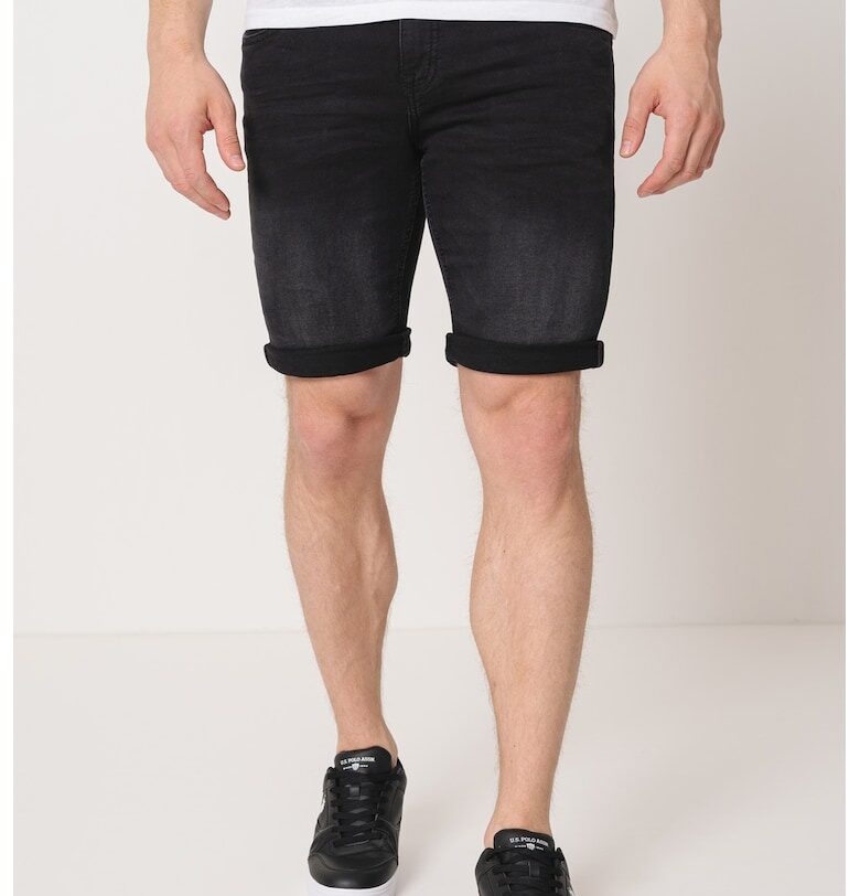 Дънкови бермуди със средна талия - Черен Mustang