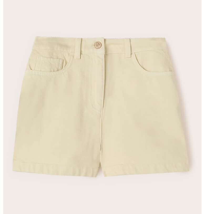 Дънкови шорти с висока талия - Прашно жълто Motivi