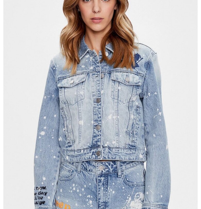 Дънково яке  Stevie W3GN45 - Бял/Светлосин GUESS