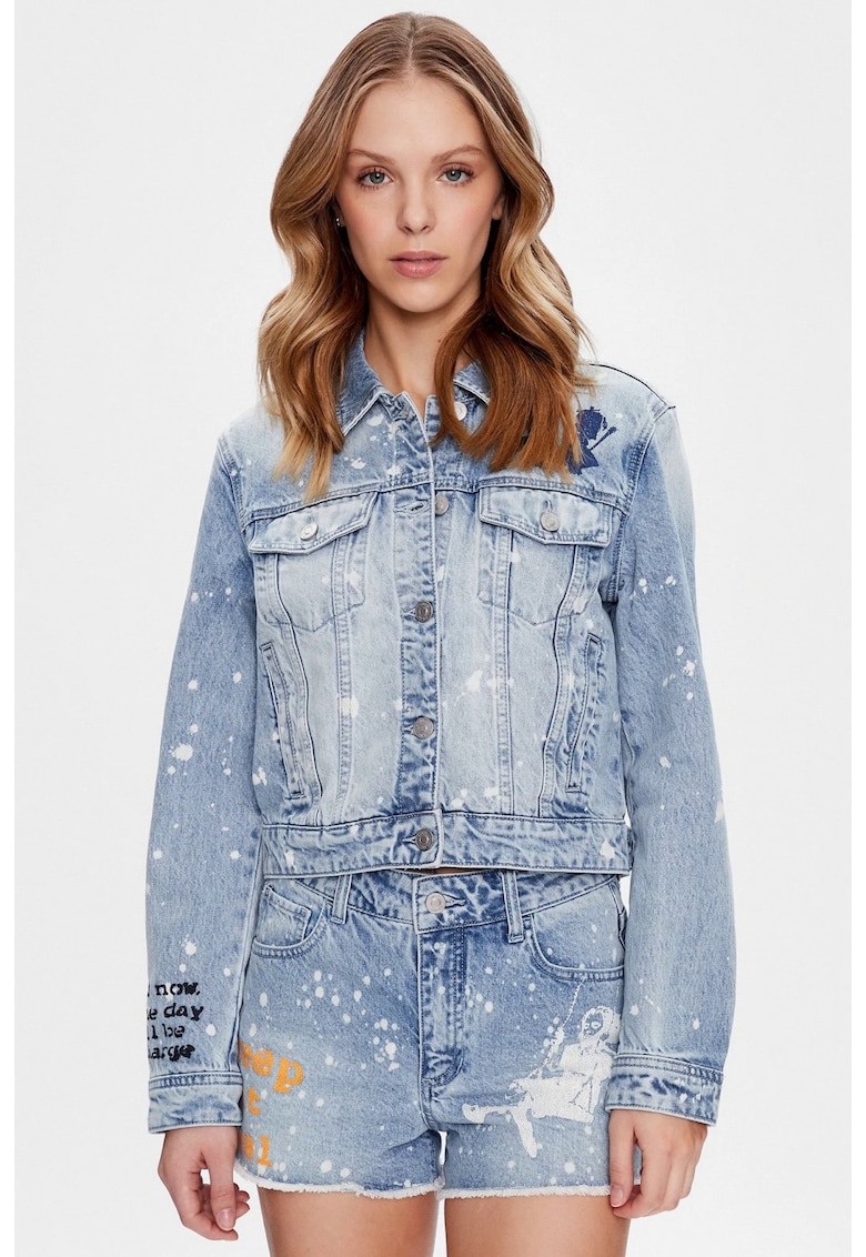 Дънково яке Stevie W3GN45 - Бял/Светлосин GUESS