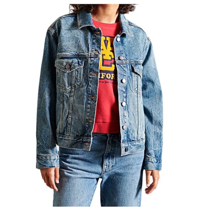 Дънково яке Superdry - памук/еластан - синьо - Superdry  Co