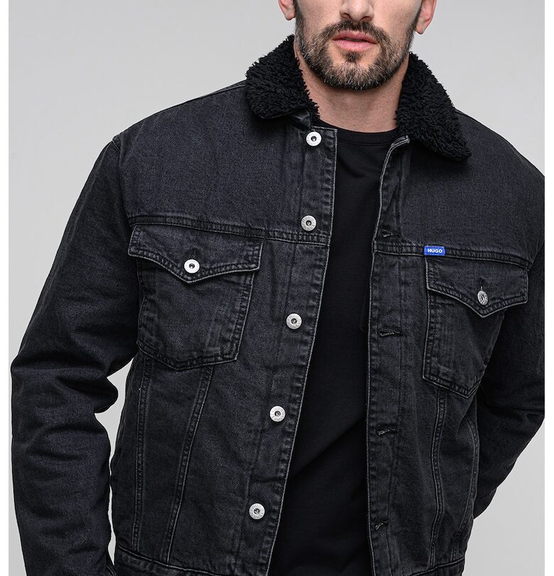 Дънково яке с джобове на гърдите - Антрацитно сиво HUGO