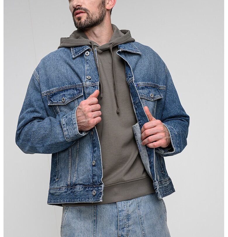 Дънково яке с джобове на гърдите - Светлосин HUGO